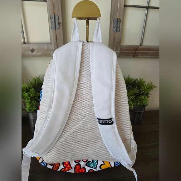 BRITTO Colorful Heart Print Backpack-Romero Britto - Picture 8 of 14